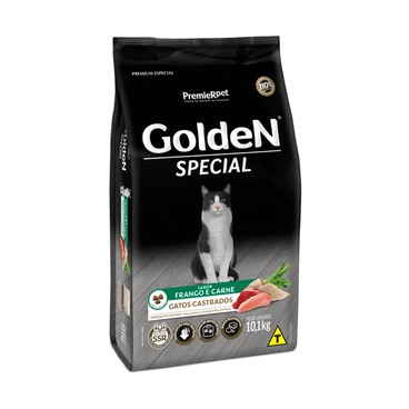 Ração Golden Special Gatos Adultos Castrados Frango e Carne