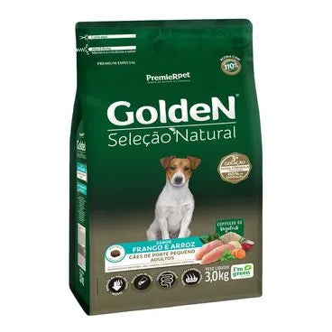 Ração Golden Seleção Natural Cães Adultos Porte Pequeno Frango e Arroz